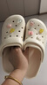 ECAC卡皮巴拉洞洞鞋女夏外穿2025新款厚底防滑沙灘包頭踩屎感軟底拖鞋 白色【雪糕皇冠兔軟底不臭腳】 40-41 推薦39-40腳 曬單實(shí)拍圖