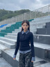 讓霧長袖t恤女打底衫可外穿假兩件上衣秋季polo衫內搭小個子修身新款 藏藍polo領假兩件 M 【建議90-105斤】 曬單實拍圖