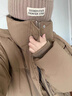 BKMR東北旅游寬松連帽白鴨羽絨服女子冬季哈爾濱零下長(cháng)及膝厚面包外套 卡其色新國標90白鴨絨 XS 建議80斤-105斤 曬單實(shí)拍圖
