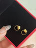 中國黃金（CHINA GOLD）小蠻腰黃金耳環(huán)女士足金耳飾高級感耳圈教師節禮物節日送老婆女友 小蠻腰耳環(huán) 約0.55g 曬單實(shí)拍圖