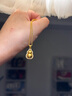 老鋪黃金古法手工足金項鏈 · 葫蘆（1號）鉆飾吊墜（金鏈款） 中號鎖骨鏈款金重約9.39g 曬單實(shí)拍圖