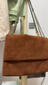 CHARLES&KEITH25秋新品大容量仿麂皮簡(jiǎn)約腋下包女生日禮物CK2-20271514-1 Sienna Brown赭石棕 L 曬單實(shí)拍圖