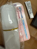 舒客+舒客牙刷牙膏牙杯三件套旅行一次性洗漱用品套裝盒旅游便攜式組合 陶瓷白丨洗漱套裝4件套丨 2支 粉藍 曬單實(shí)拍圖