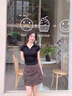 拉夏貝爾2025新款polo領(lǐng)氣質(zhì)正肩百搭短袖t恤女夏季女士上衣 黑色 S 曬單實(shí)拍圖