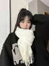 CharisKitty小c&k圍巾女2025新款秋冬季圍脖男款保暖韓系高級感生日七夕禮物 CK圍巾-白色【節(jié)日限定禮盒包裝】 曬單實(shí)拍圖