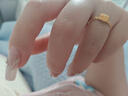 中國黃金（CHINA GOLD）黃金戒指女足金小方糖戒指輕奢指環(huán)情人節實(shí)用生日禮物送女友老婆 足金小方糖繞線(xiàn)戒指 約2g 曬單實(shí)拍圖