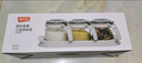 禧天龍玻璃調(diào)料盒調(diào)料瓶家用調(diào)料罐調(diào)味罐套裝鹽罐調(diào)味盒4件套帶置物架 曬單實(shí)拍圖