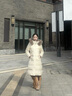 雪中飛狐貍毛領(lǐng)連帽長(cháng)款羽絨服女25新款加厚收腰顯瘦90絨外套冬季米色M 曬單實(shí)拍圖