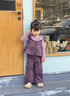 G.duck小黃鴨童裝女童秋裝套裝2025新款洋氣兒童格子開(kāi)衫褲子女寶寶衣服 紫色 90 建議1~2歲【 80-90cm】cm 曬單實(shí)拍圖