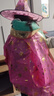 紛資言萬(wàn)圣節兒童服裝男童套裝服飾披風(fēng)斗篷女巫婆cos表演魔法師衣服 粉披風(fēng)+帽+袋+魔法棒 曬單實(shí)拍圖