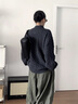 名創(chuàng  )優(yōu)品（MINISO）毛衣男款春秋半拉鏈立領(lǐng)外穿針織上衣外套男士高級感純色針織衫潮 【半拉鏈絞花套頭衫】深灰色(純色) XL 180 (體重140-160斤) 曬單實(shí)拍圖