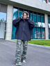 潮梵圖夾克男春秋套裝痞帥潮牌外套穿搭牛仔褲三件套男士衛(wèi)衣休閑男裝 ZL99黑色沖鋒衣+長白T+Y60綠色褲 XL 曬單實拍圖