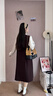 費雪（Fisher-Price）美國費雪孕婦裝秋冬款2025新款秋裝時(shí)尚洋氣假兩件套裝春秋連衣裙 焦糖色連衣裙 M【98-120斤適穿】 曬單實(shí)拍圖