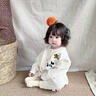 G. DUCKKIDS新生嬰兒衣服開(kāi)春外出服男寶寶春裝針織連體衣嬰幼兒毛衣嬰童哈衣 寶寶單層爬服 80cm (建議18-20斤) 曬單實(shí)拍圖