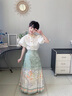 G.DUCKKIDS小黃鴨童裝漢服女童馬面裙套裝春秋款親子母女裝中國(guó)風(fēng)唐裝表演服 006繡綠色襯衫 110 尺碼4~5歲【100-110cm】 曬單實(shí)拍圖