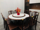 久偉家具烏金木餐桌椅組合新中式實(shí)木包邊巖板大圓桌簡(jiǎn)約家用帶電磁爐飯桌 1.5米一桌10椅（送轉盤(pán)） 曬單實(shí)拍圖