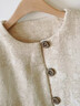 皮爾卡丹（pierre cardin）新中式亞麻提花夾棉棉服女冬季復古大碼加厚保暖棉衣棉襖唐裝外套 圖片色 M 【90-115斤】 曬單實(shí)拍圖