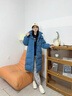 皮爾卡丹面包服長(cháng)款棉衣2026年新款棉服女韓版修身秋冬季外套保暖棉襖 藍色 M 110斤以下 曬單實(shí)拍圖