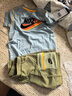NIKE 耐克童裝男童短袖t恤+短褲2件套裝25夏季新款舒適毛圈兒童套裝 曬單實(shí)拍圖