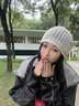 CACUSS羊毛帽子女秋冬薄款毛線(xiàn)帽時(shí)尚堆堆帽顯臉小針織帽女 米色 曬單實(shí)拍圖
