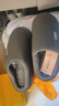 樂(lè )拖冬季家居家用軟底阻滑室內情侶防水PU皮厚底踩屎感棉拖鞋男 曬單實(shí)拍圖