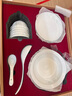 景德鎮(zhèn)（jdz）官方陶瓷玲瓏白瓷餐具套裝整套家用吃飯用飯碗餐盤菜碟喬遷禮盒裝 花開滿堂6人食 28頭 曬單實(shí)拍圖