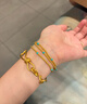 瑞諾黃金5D綠松金珠手鏈三圈女足金999設計感手串生日禮物送女友 勿拍/克重多退少補 曬單實(shí)拍圖