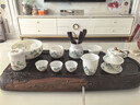功夫茶具2025新款茶具套裝羊脂玉瓷家用辦公高檔山水畫(huà)蓋碗泡茶杯 羊脂玉-千里江山-蓋碗10件套+禮盒 曬單實(shí)拍圖