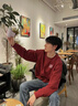 倉石一樹 KAZUKI KURAISHI倉石一樹2025高端輕奢時尚圓領衛(wèi)衣男士加絨秋冬歐洲站高級感外套 酒紅色 XL 曬單實拍圖