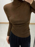 優(yōu)衣庫女裝HEATTECH搖粒絨兩翻領(lǐng)套頭衫/長(cháng)袖高領(lǐng)470142 32 深米色 M /160/84A 曬單實(shí)拍圖