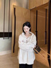 妙戀多慵懶風(fēng)衛(wèi)衣女秋冬寬松加厚軟糯連帽針織毛衣女2025新款韓版早秋款 米白色 S （建議120斤-130斤） 曬單實拍圖