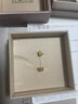 六福珠寶七夕禮物 黃金耳釘英文字母C光影金(單只)足金耳釘 總重約0.41克 曬單實(shí)拍圖