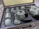 講茗堂高檔汝窯功夫茶具整套側(cè)把茶壺蓋碗天青色手工汝瓷開片送禮品實用 月影天青汝窯套裝-次日達 16頭 曬單實拍圖
