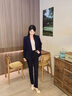 普妮姿職業(yè)套裝女春秋新款酒店經(jīng)理工作服珠寶店接待工裝前臺西裝外套女 單件深藍色西裝 L 【建議100-109斤】 曬單實(shí)拍圖