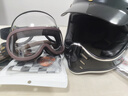 BEASLEY HELMETS比斯力復(fù)古摩托車頭盔男全盔3C認(rèn)證小盔體機(jī)車女騎夏季山地盔 亮黑色銀邊+棕色復(fù)古風(fēng)鏡 M（建議頭圍57~58） 曬單實(shí)拍圖