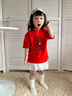 WASSUP WKENG紅色衣服兒童短袖t恤純棉2026馬年本命年衣服12歲男童喜慶新年裝 紅色【款一】 140 推薦【62-70斤】 曬單實(shí)拍圖