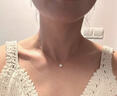 奢珠鼻屎鉆趙露絲同款18K金培育鉆石吊墜鎖骨鏈泡泡鉆石項鏈 18K金 50分 F色VS 曬單實(shí)拍圖