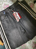 BJHG不計后果高街美式牛仔褲男春季潮牌直筒寬松闊腿復古水洗休閑褲女 水洗黑 M 曬單實(shí)拍圖