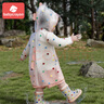 babycrayon新款可愛(ài)萌趣彩虹豆兒童雨衣戶(hù)外穿防水幼兒園男生女童寶寶雨披 曬單實(shí)拍圖