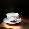 陶瓷杯咖啡杯子女士個人專用杯碟套裝禮盒高檔精致下午茶茶具小眾 夢幻紫單杯碟勺禮盒裝 曬單實拍圖