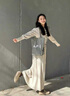艾珠兒（Aizhuer）連衣裙秋冬季2025新款高級(jí)感針織長(zhǎng)裙穿搭半身裙子搭配一整套裝女 圖片色兩件套 均碼 （建議80-140斤） 曬單實(shí)拍圖