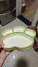 COOKSS 寶寶餐盤(pán)硅膠嬰兒學(xué)吃飯分格兒童餐具輔食碗餐盤(pán)帶吸盤(pán) 雙拼綠 曬單實(shí)拍圖