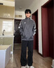 adidas情侶款復古風(fēng)梭織立領(lǐng)夾克外套男女阿迪達斯官方三葉草 深灰 XS 曬單實(shí)拍圖