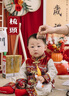 G.DUCKKIDS周歲禮服男寶寶春秋中式嬰兒唐裝套裝衣服滿月百天生日男孩抓周服 紅色 80 尺碼6-12月【75-85cm】 曬單實拍圖