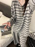 MAULTIAY韓系條紋舒適德絨睡衣女款2025春秋冬季寬松可外穿家居服套裝ins 圖片色 長(cháng)袖+長(cháng)褲 M 曬單實(shí)拍圖
