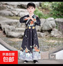 漢服男童兒童國學(xué)服女童古裝中國風(fēng)表演服裝小學(xué)生唐裝朗誦演出服 玥魚(yú)黑色男款 140 曬單實(shí)拍圖