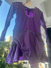 艾舞戈兒童舞蹈服女童芭蕾舞裙民族中國舞跳舞衣服幼兒練功考級服裝 紫羅蘭-長(cháng)袖 140碼 身高120-130cm重48-58斤 曬單實(shí)拍圖