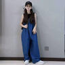 女童背帶褲套裝春秋季2025新款兒童長(cháng)袖打底衫女孩秋裝背帶闊腿褲 套裝【打底衫+背帶褲】 150 曬單實(shí)拍圖