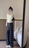 名創(chuàng  )優(yōu)品（MINISO）格子褲女2025年秋季慵懶風(fēng)休閑褲小個(gè)子設計感小眾格紋直筒闊腿褲 藏青格 M /160(體重100-115斤) 曬單實(shí)拍圖