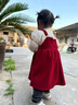 G.DUCKKIDS小黃鴨女童套裝春秋款連衣裙周歲女寶寶公主裙禮服兒童秋冬兩件套 紅色春秋套裝（花朵款?yuàn)A子） 90 尺碼1~2歲【 80-90cm】 曬單實(shí)拍圖